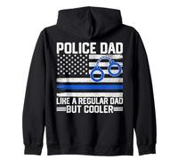 Police Officer Dad American Flag Men Law Enforcement Cop Dad Zip Hoodie