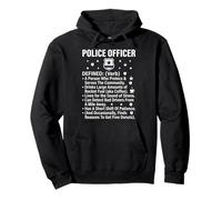 Police Officer Defined Dictionary Design with Badge Graphic Pullover Hoodie