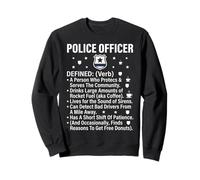 Police Officer Defined Dictionary Design with Badge Graphic Sweatshirt