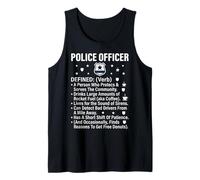 Police Officer Defined Dictionary Design with Badge Graphic Tank Top