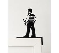 Police Officer Door Topper Decor, Great Gift for Police, Black Plastic Silhouette for Doorframes, Thank You & Retirement Present, Police Station & Man Cave