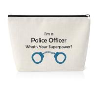 Police Officer Gift for Women 25X17CM Makeup Bag Policeman Law Enforcement Retirement Appreciation Gift Police Academy Student Graduation Christmas Birthday Gift Travel Cosmetic Pouch