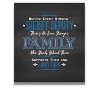 Police Officer Gift Poster - Behind Every Strong Sheriff - Law Enforcement Appreciation Wall Art(Unframed,12x18inch(30x45cm))