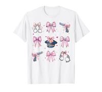 Police Officer Law Enforcement Girl Coquette Bow Pink T-Shirt