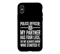 Police Officer My Partner Has Four Legs K9 Unit Badge Graphi Case for iPhone X/XS