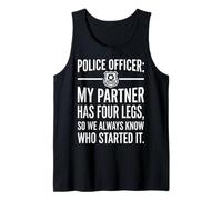 Police Officer My Partner Has Four Legs K9 Unit Badge Graphi Tank Top