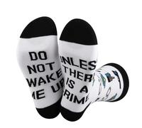 Police Officer Off Duty Socks Do Not Wake Me Up Unless There Is A Crime Socks Police Supporter Gift Policeman Graduation Gift (Cotton, There Is A Crime)