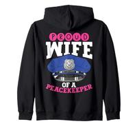 Police Officer Proud Wife Of A Peacekeeper Support Zip Hoodie