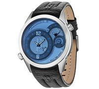 Police P14195JS-13 Men's Analogue Quartz Watch with Leather Strap, Black/Silver, Strap.