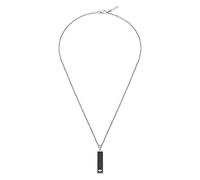 Police Engage II Brushed Stainless Steel Carbon Fibre Pendant Necklace
