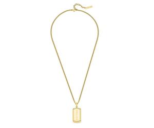 Police PEAGN0041302 URBAN Stainless Steel Gold Tone Tag Necklace - A98346