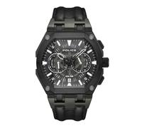 Police Chronograph Gents Wrist Watch with Durable Leather Strap, Shield Black, modern
