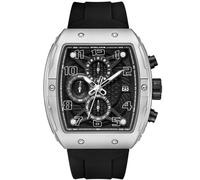Police Coswig Black Dial Black Silicone Strap Gents Chronograph Watch With Alloy Case, Black, modern