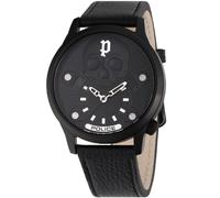 Police PEWJA2227701 Men's Analogue Quartz Watch with Leather Strap, Black, Modern