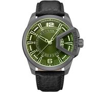 Police Underlined Black Leather Strap Watch - W44143