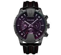Police Men's Wristwatch Chronograph Leather Black 44mm Analog Quartz Men's Watches Sports Watch