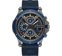 Police Men's Wristwatch Chronograph Watch Blue Black 44mm Stainless Steel Silicone - Sporty Men's Watch with Date & Stopwatch