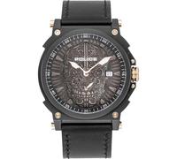 Police PL15728JSB.02 Unisex Adult Analogue Quartz Watch with Leather Strap, Black, Bracelet