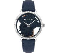 Police PL16041MS.03 Unisex Adult Analogue Quartz Watch with Leather Strap, Silver-Blue, Bracelet