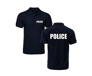 Police Polo Shirt, Doorman Guard Work Security Work Bodyguard Bouncer Guard SIA Unisex Adults S-4XL Top (Navy, M, m)