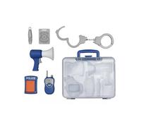 Police Role Play Carry Case Kit with 6+ Accessories - Pretend Play Cop Set with Handcuffs, Badge, Megaphone, Phone, Whistle & Clipboard for Kids Age 3+