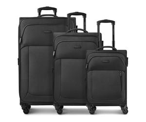 Police San Francisco 4 wheels Suitcase set 3-piece Expandable black