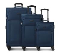 Police San Francisco 4 wheels Suitcase set 3-piece Expandable blue