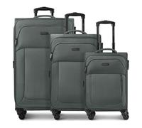 Police San Francisco 4 wheels Suitcase set 3-piece Expandable gray