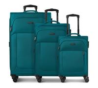 Police San Francisco 4 wheels Suitcase set 3-piece Expandable petrol