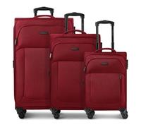 Police San Francisco 4 wheels Suitcase set 3-piece Expandable red