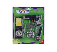 Police Set, Black, with Gun, Handcuffs, Badges & Watch