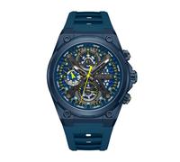 Police Sonic Blue & Black Dial Blue Silicone Strap Gents Chronograph Watch With Stainless Steel Case, Blue, strap