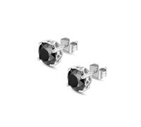 Police Soul Stone Stud Earrings Silver Men