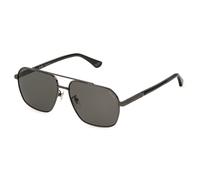 Police SPLQ85 NEW CROSSROADS 4 568P Man Sunglasses Metal Grey Smoke Geometric Polarized