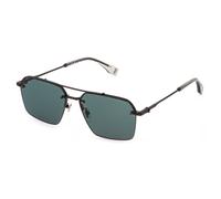 Police SPLQ90 FORCE 9 672 Man Sunglasses Metal Gold Green Squared Anti-glare