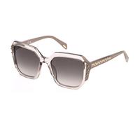 Police SPLR23E SUPERSTAR 3 07T1 Woman Sunglasses Acetate Beige Smoke Geometric Normal Nuanced