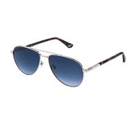 Police SPLR77 NEW CROSSROADS 6 579 Man Sunglasses Metal Silver Blue Pilot Normal Nuanced