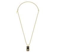 POLICE STAMP BLACK WING LOGO TAG NECKLACE