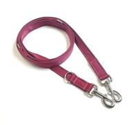 Police Style Dog Training Leads Double Ended Leash Obedience Control Recall Multi-Functional 20mm Cushion Webbing (Burgundy, 8ft (2.4 Metres))