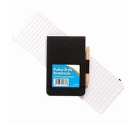 Police Style Notebook with Pencil - Ruled Reporter’s Notebook, Small Pocket Referee Notebook, Black Cover, Compact Notepad for Police, Security, Journalists & Field Notes (2)