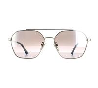 Police Aviator Mens Shiny Palladium Smoke Silver Mirror SPL771 Vibe 2 Metal (archived) - One Size