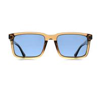 Police Sunglasses SPLP21E Origins Lite 30 805P Shiny Transparent Light Brown Blue Polarized