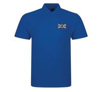 Police Thin Blue Line Union Jack Embroidered Premium Men's Polo Shirt - Emergency Services (UK, Alpha, 4XL, Regular, Regular, Royal)