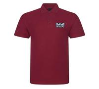 Police Thin Blue Line Union Jack Embroidered Premium Men's Polo Shirt - Emergency Services (UK, Alpha, XXL, Regular, Regular, Maroon)