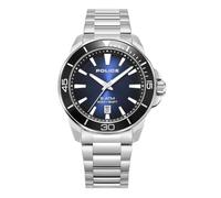 Police Thornton Gents Analog Watch With Stainless Steel Bracelet, Blue/Silver, bracelet