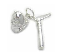 Police Truncheon and Helmet sterling silver charm .925 x1 Policing charms