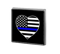Police U.S. Flag Custom Lapel Pins Square Brooch Tie Suit Dress Accessories for Men Women Wedding Birthday