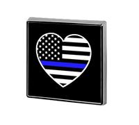 Police U.S. Flag Square Metal Brooches 1 Inch Decorative Badges Exquisite Decorations Pins for Clothing