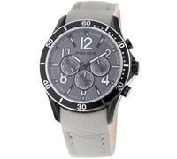 Police Unisex Quartz Watch with Grey Dial Analogue Display and Grey Leather Strap DL34.69PL