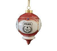 Police Victorian Ball Hanging Holiday Ornament with Prayer- Perfect Thank You Gift for Policeman/Policewomen for Christmas